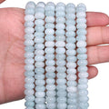 Songxi 5x8mm Natural Aquamarine Stone Rondelle Beads, Gemstone by SongXi