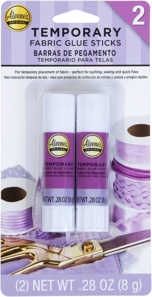 Aleene's No-Sew Temporary Fabric Glue Sticks, .28oz 2-Pack by Aleenes