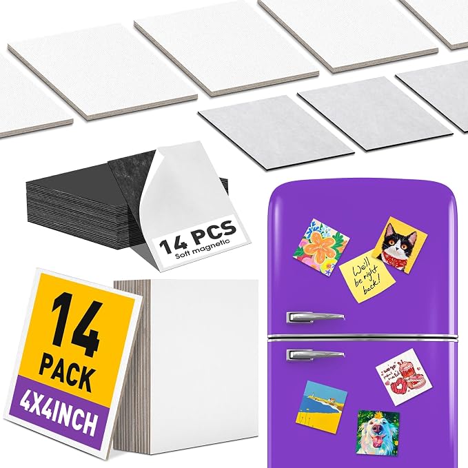 ESRICH 14 Pack 4x4IN Mini Magnetic Canvas Panels, Small Canvases by ESRICH