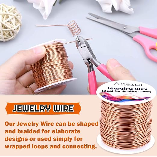 anezus 20 Gauge Jewelry Wire, 28 Yards Craft Wire Tarnish Resistant Copper - Image 4