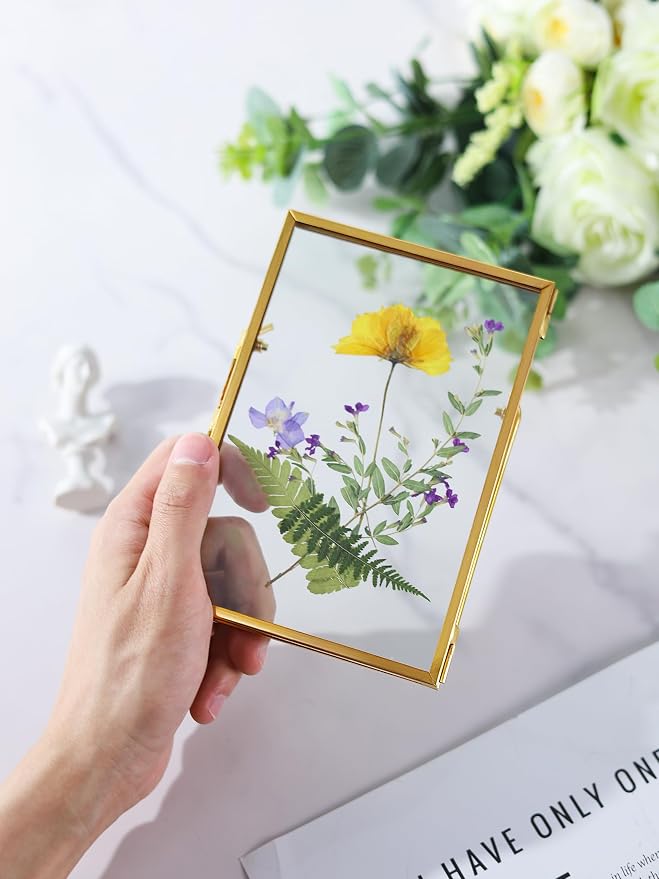 REDHUGO Glass Pressed Flower Frame Handmade, Floating Picture Frames - Image 2