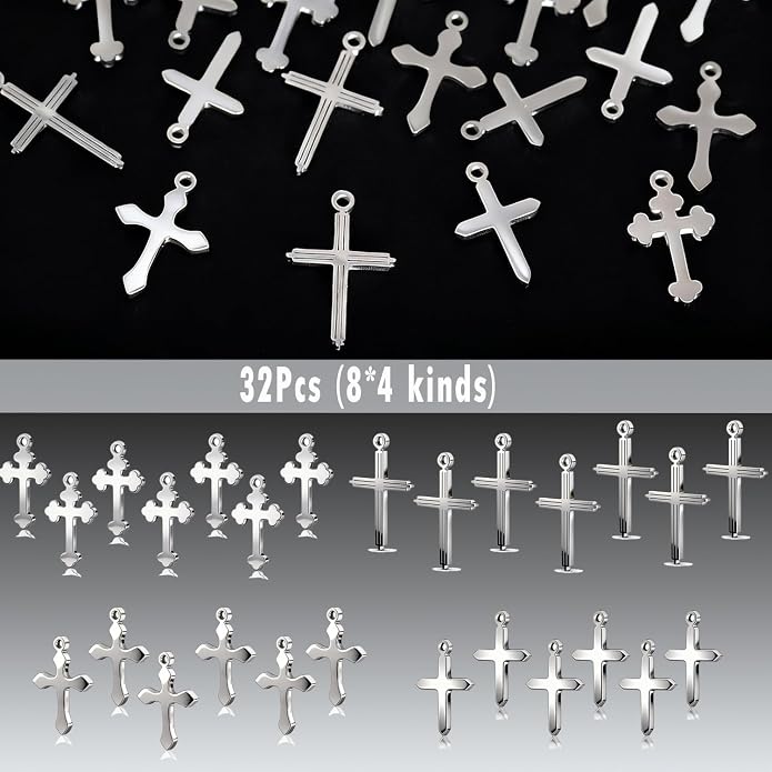 32Pcs Fadeless Stainless Steel Charms - Image 3