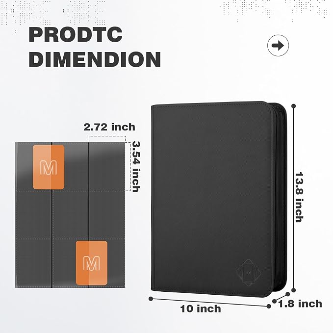Trading Card Binder with 9 Side Loading Pocket Card Album Hold Up to 540 Cards - Image 3