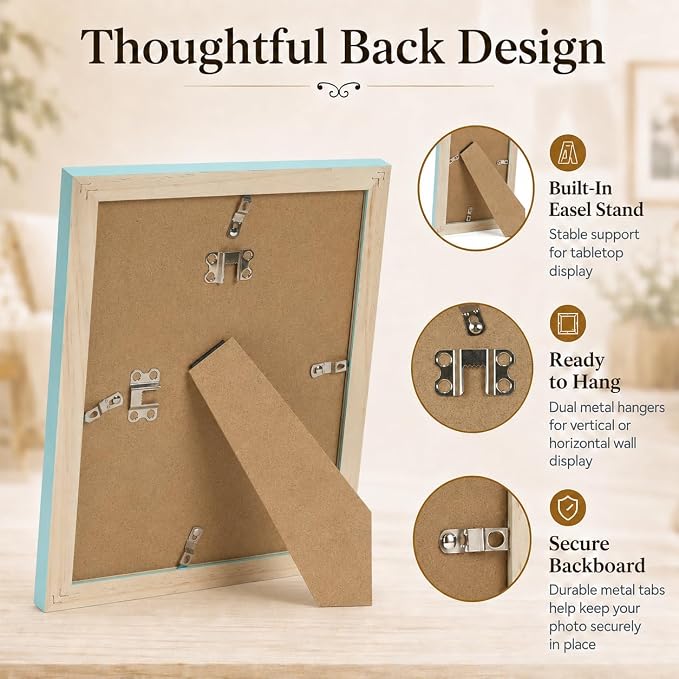 Solid Wood 8x10 Picture Frame Beaded Frame - Image 5