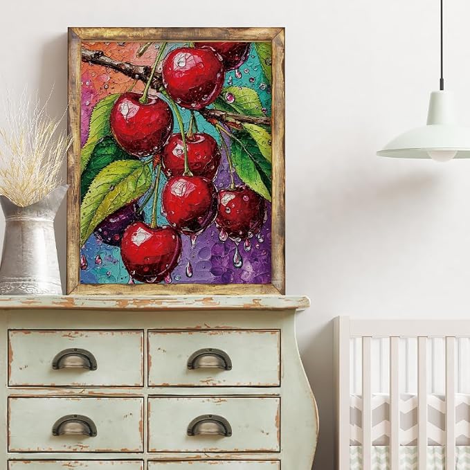 VICESESE Red Cherries with Water Drops Diamond Painting Kits - Image 9