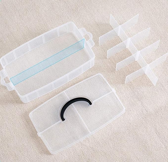 Sooyee 6 Layers Stackable Storage Container Clear 60 Adjustable Compartments - Image 5