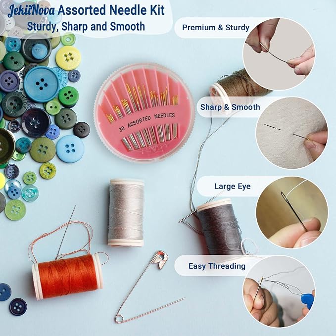 Premium Hand Sewing Needles, 6 Sizes Assorted Sewing Needles - Image 4