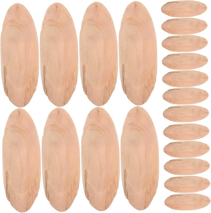 Natural Driftwood Pieces Oval Wood Discs 20 Pcs 3.07X1.06X0.23 Inch Rustic by VILLFUL