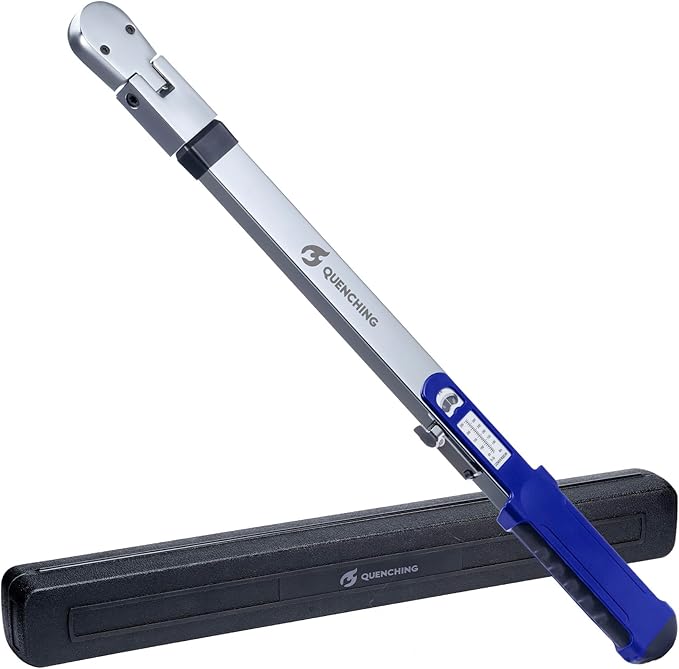 QUENCHINＧ 1/2-Inch Drive Split Beam Torque Wrench, 40-250 Ft-Lb, Flex Head, 32 Teeth, Calibration-Free, Chrome Vanadium, ±4% Accuracy, Heavy Duty Torque Wrench for Mechanics and DIY Repair