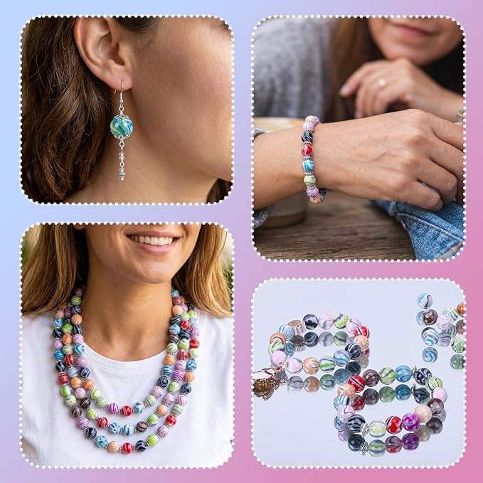 Quefe 500pcs Craft Beads in Ink Patterns - Image 4