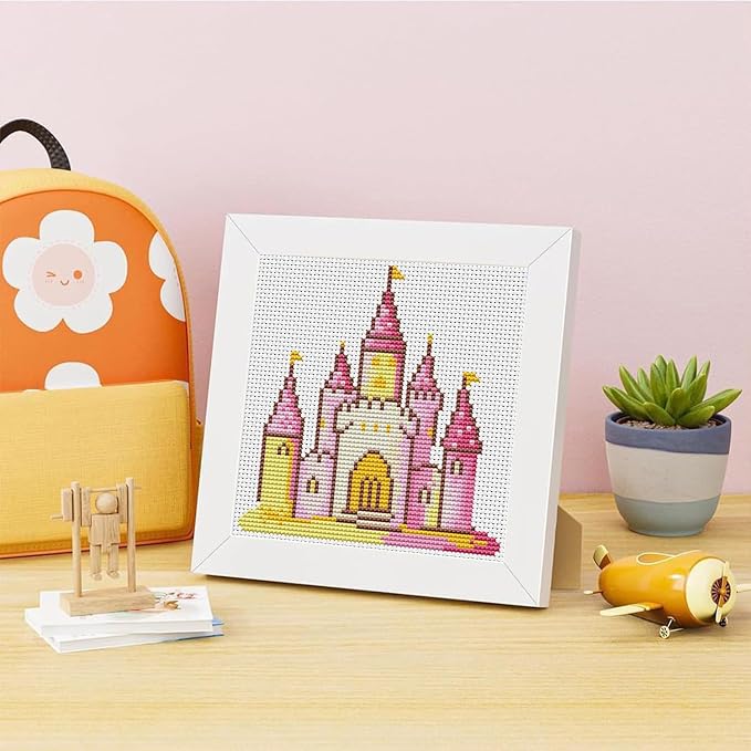 VIGEGU Pink Castle Cross Stitch Kits - Image 2