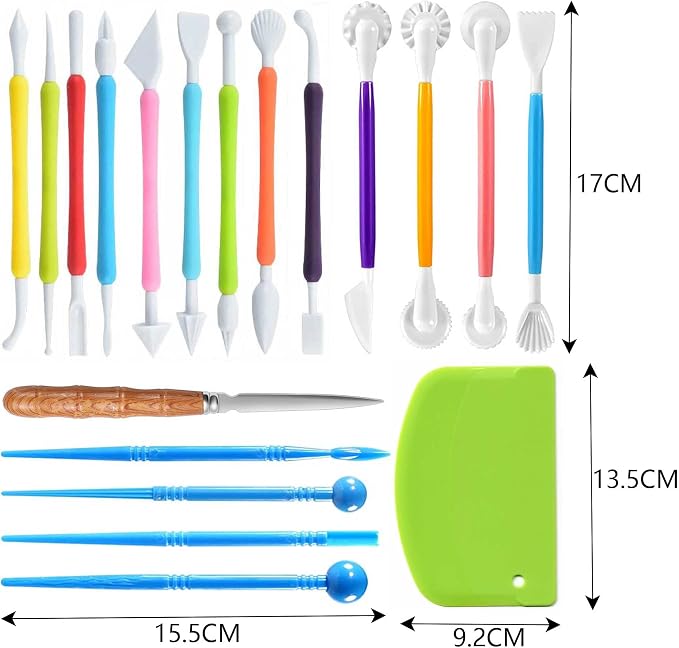 Langqun Air Dry Clay Sculpting Tools, Modeling Shaping Embossing - Image 2