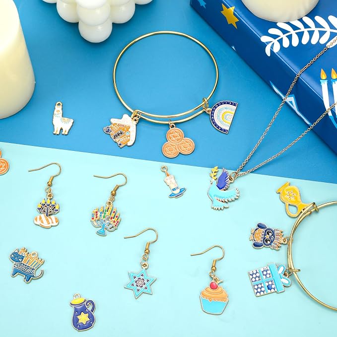 MARFOREVER 40 Pcs/20 Pairs Hanukkah Charms - Image 4