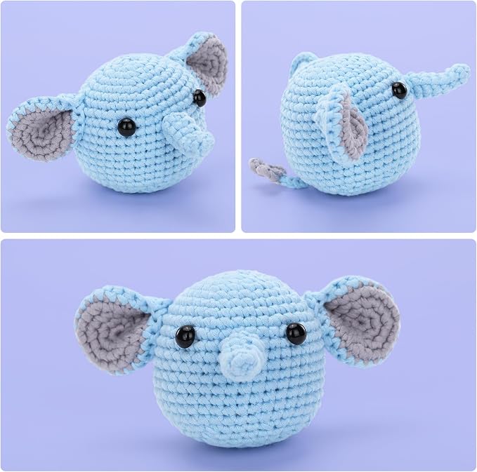 Crochet Kit for Beginners: Elephant Crochet Kit for Adults, Include Easy to Use - Image 2