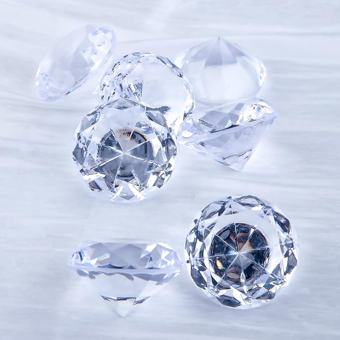 Niceup 26PCS Fake Diamonds Gem Toys, 1.5in Clear Pool Diving Gems Acrylic - Image 2