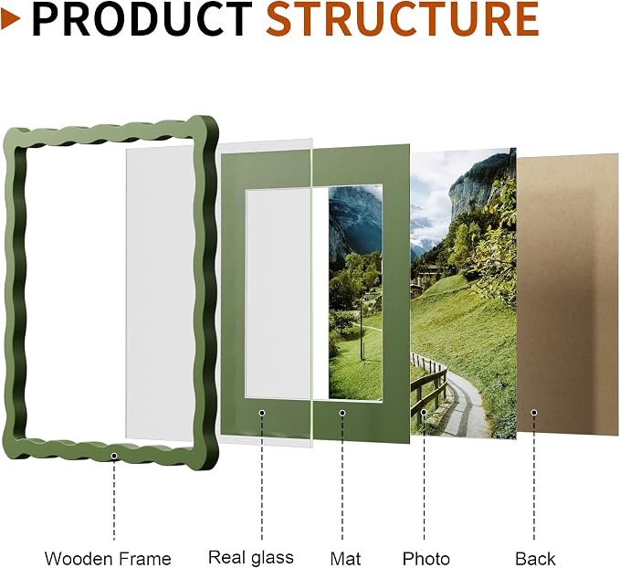 10x10 Wavy Picture Frame With Mat - Image 4