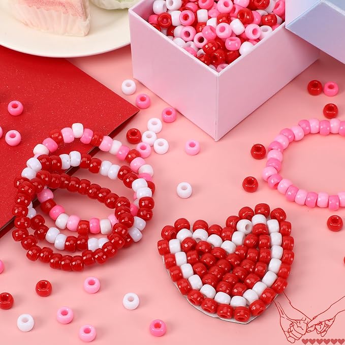 UPINS 1200Pcs Valentine's Day Pony Beads - Image 5