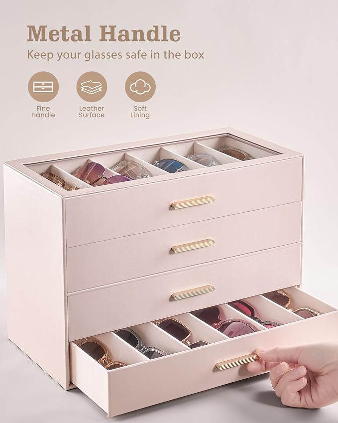 Lolalet Sunglasses Storage Box for Women, Eyewear Eye Glass Organizer - Image 4