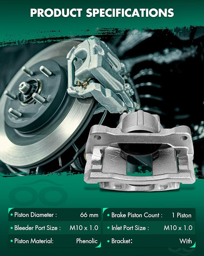 SCITOO Front Left Brake Caliper With Bracket 18B5044 Compatible For Chrysler 2008-2012 For Dodge 2007-2016 For Jeep 2007-2012 For Ram 2012 For Volkswagen 2009-2012