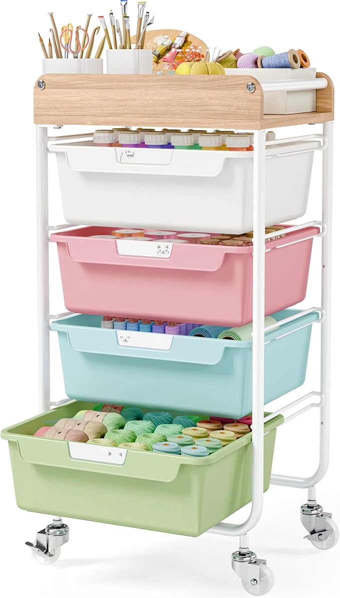 Rolling Craft Storage Cart by SYKIARIOL