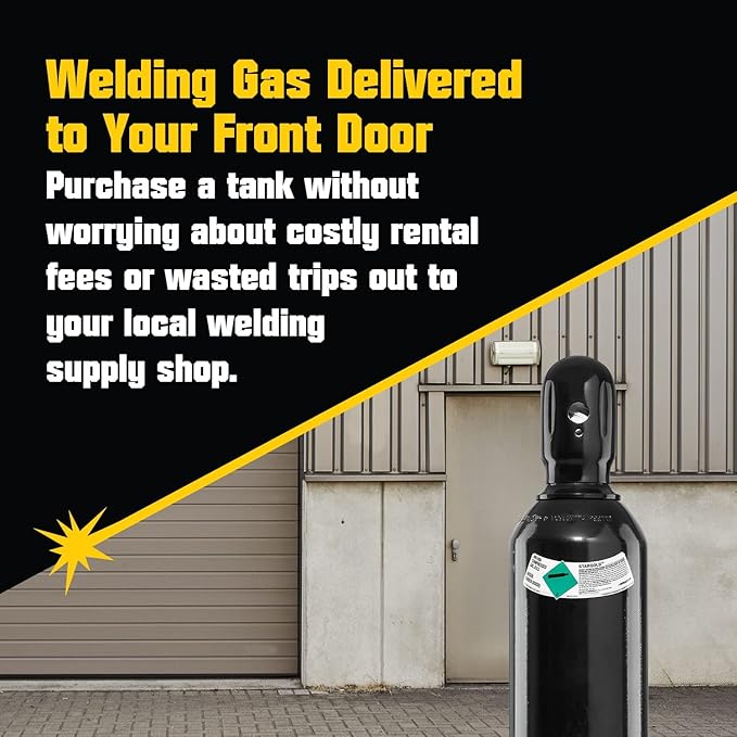 PrimeWeld 75% Argon 25% CO2 Bottle 125CF | DOT 3AA | USA CGA 580 Valve | Best Gas Blend for MIG Welding | Cylinders Full & Ready to Use