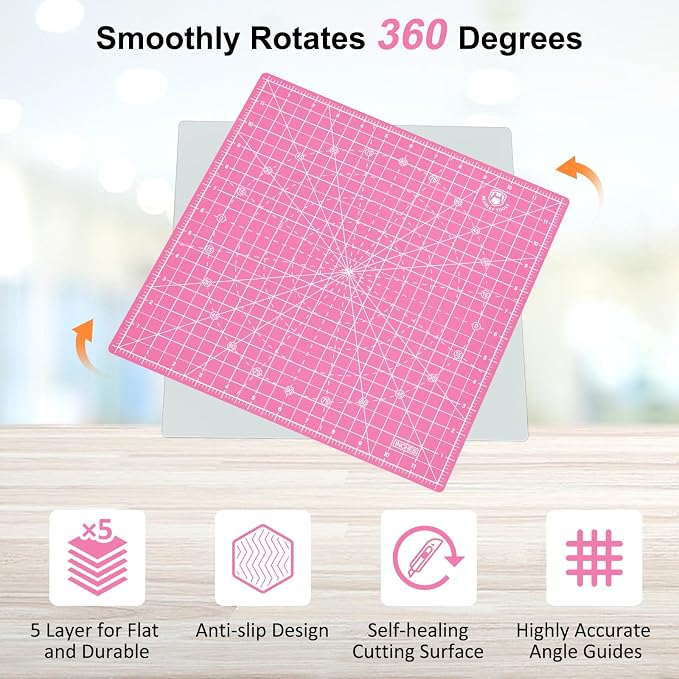 Headley Tools 12"x12" Rotating Cutting Mat, Self Healing Mat - Image 4