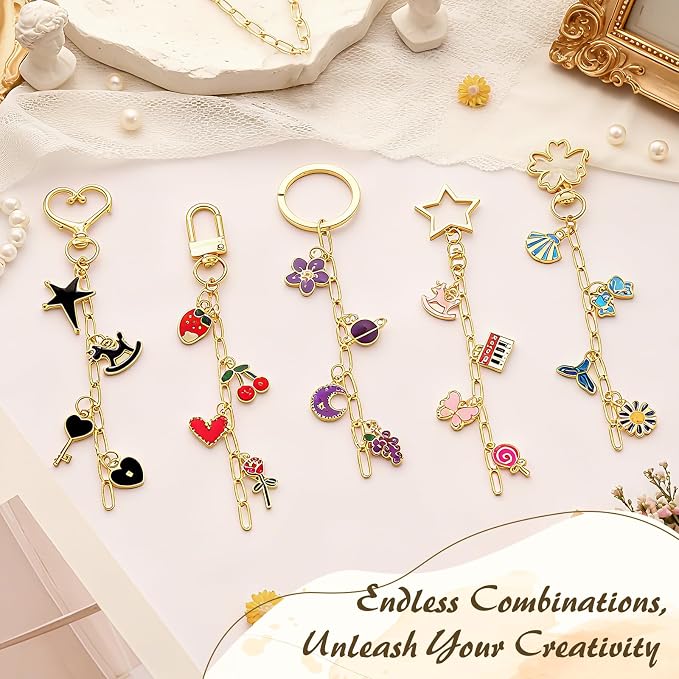 Ecoofor 50 Set Keychain Making Kit, 5 Style Metal Keychain Clips - Image 5
