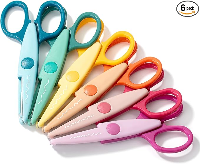 Mr. Pen- Craft Scissors Decorative Edge, 6 Pack, Sunny Meadows | Zig Zag by MrPen