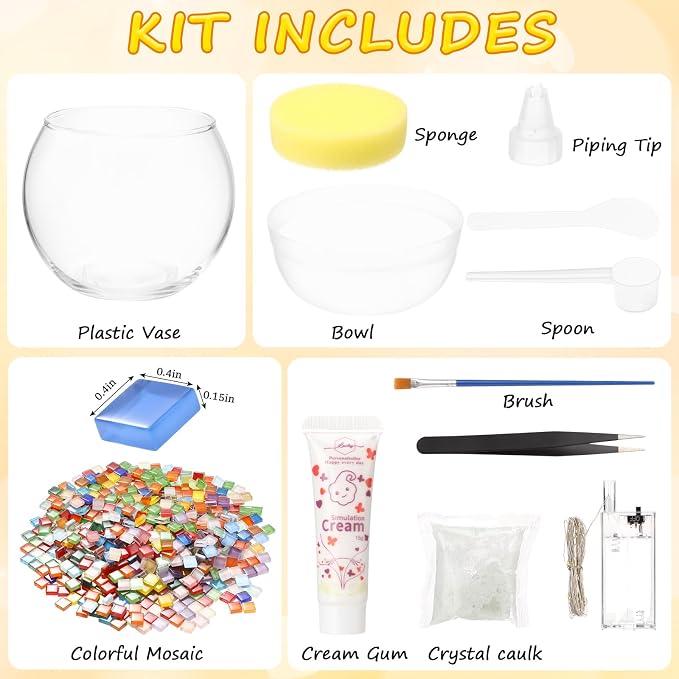 Remerry 2 Set Glass Mosaic Candle Holder Kit - Image 2