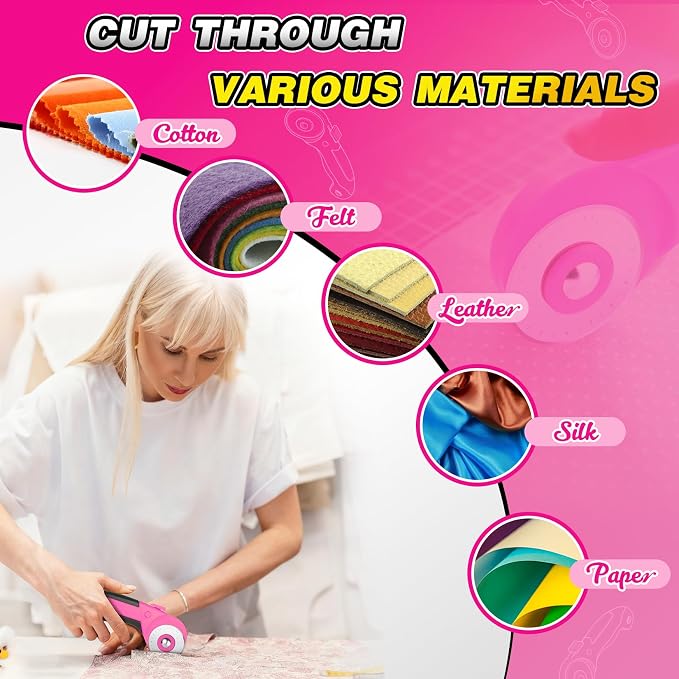 DIYSELF 45mm Rotary Cutter for Fabric, Safety Lock Ergonomic Handle, Quilting - Image 3