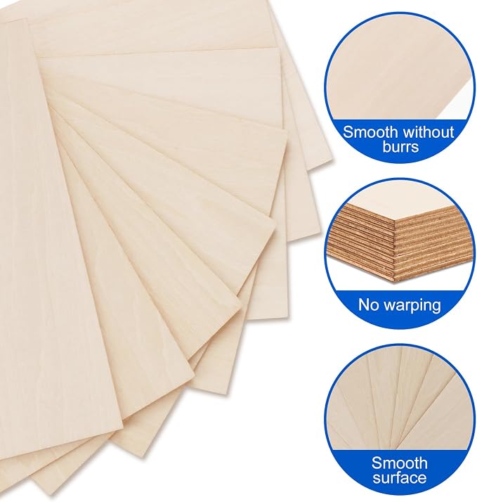 VKIZA 54 Packs Basswood Sheets 12"x12"x1/8", 3mm Basswood - Image 3