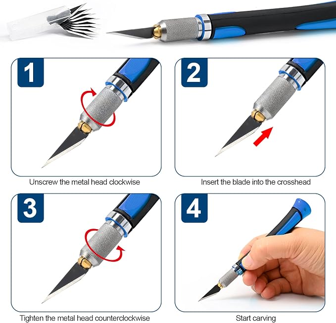 EHDIS Precision Hobby Knife Set Utility Craft Knife Kit - Image 7