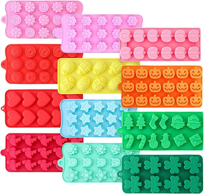 Lemonroad 12 Pcs Seasonal Silicone Mold Halloween Fall Christmas Candy Mold | - Image 7