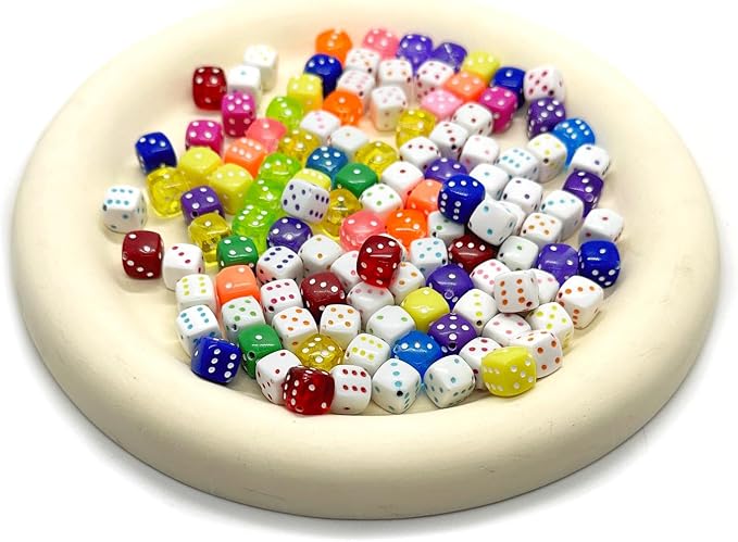 120PCS Colorful Dice Beads, Fun Acrylic Bead - Image 4