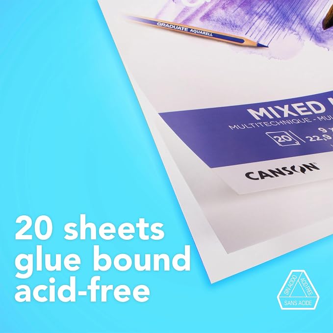 Canson Graduate Mixed Media Pad, 5.5x8.5 inch, 20 Sheets | Artist Paper - Image 3