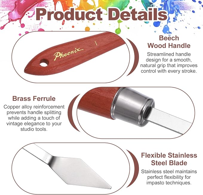 MECCANIXITY Pack of 1 Palette Knife No.1, 6.9" Long Palette Knives - Image 3