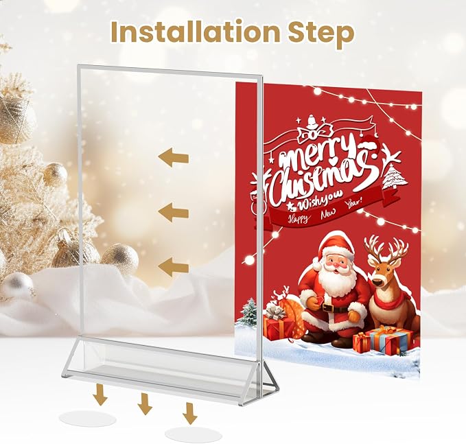 5X7 Silver Frames Double-Sided Acrylic Sign Holder，12 PCS | Silver Picture - Image 6