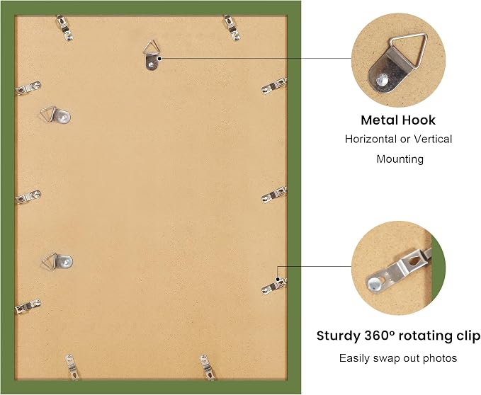 12x16 Picture Frame with Wavy Mat, Wooden Real Glass 12 x 16 Photo Frame - Image 4
