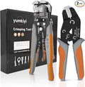 Wire Stripper and Crimping Tool Kit,AWG 24-10 Automatic Stripper Tool with AWG 28-16 Ratchet Wire Crimper For Open Barrel Connectors