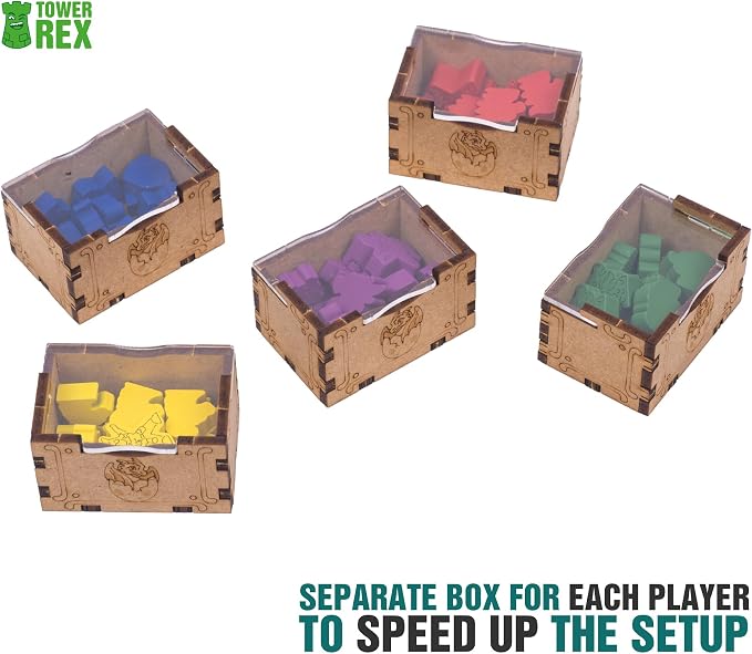 TowerRex Organizer for Wyrmspan Board Game, Storage Insert for Cards, Tokens - Image 4
