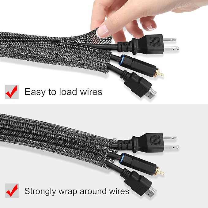 10ft - 3/4 inch Cable Protector Sleeve Split Wire Loom Tubing - Image 2