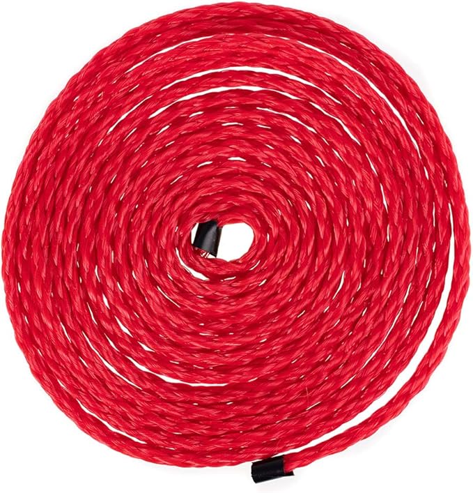 Hollow Braid Polypropylene Cord (1/4 Inch, 100 Feet, Red) - Barriers, Trail Marking, and Crowd Control