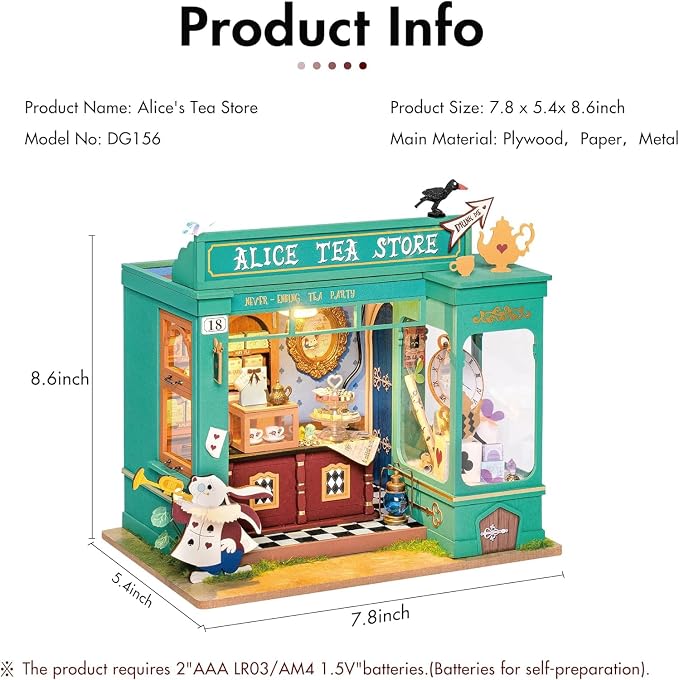Rolife DIY Miniature House Kit Alice's Tea Store, Tiny House Kit - Image 7