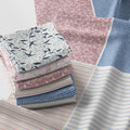 Patchwork Fabric Panel 100x155 cm, 100% Cotton Satin, 6 Coordinated Floral & by FabricsTown