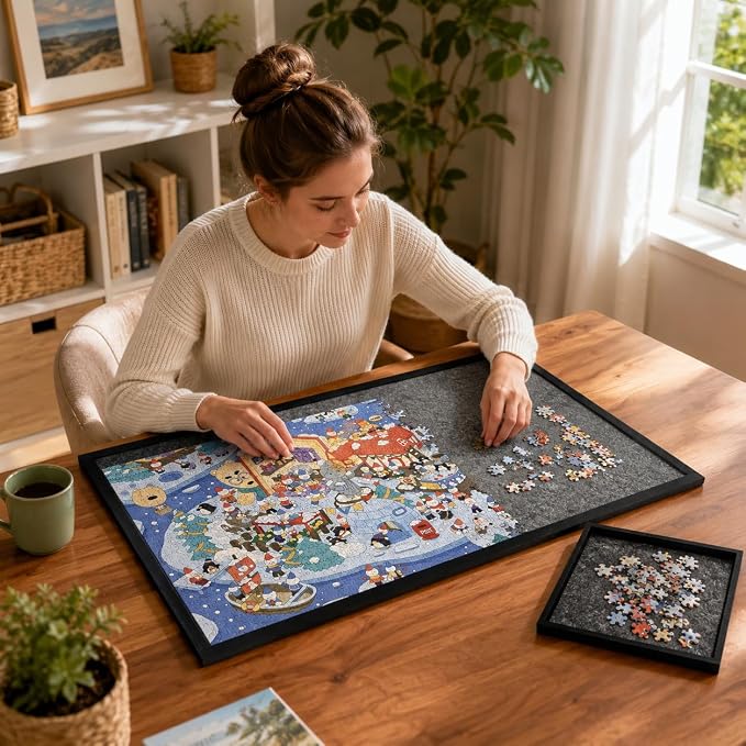 2000 Pieces Puzzle Board, 45.7x30.7 Felt Puzzle Storage Mat | Features a - Image 7