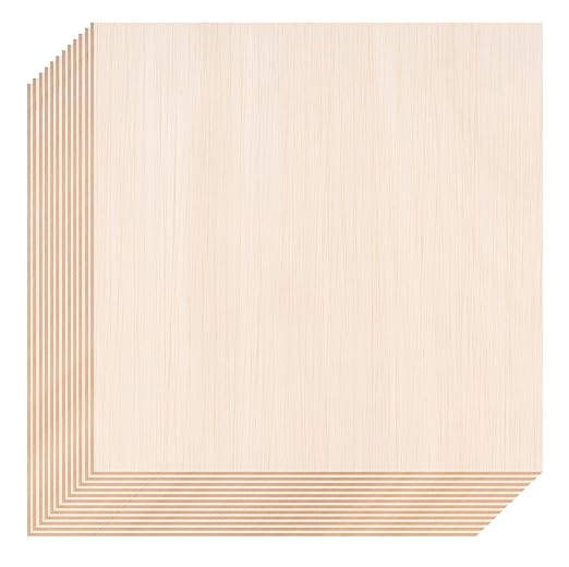 12 Pack Basswood Sheets 12x12 x 1/10 Inch Thin Plywood Balsa Wood Sheets by pojah