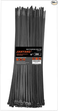 8 Inch Zip Ties Double Sided Toothed,65LBS Tensile Strength Heavy Duty Cable Wire Ties With Self-Locking Adjustable More Durable Nylon Tie Wraps for Indoor Outdoor（200 Pack）