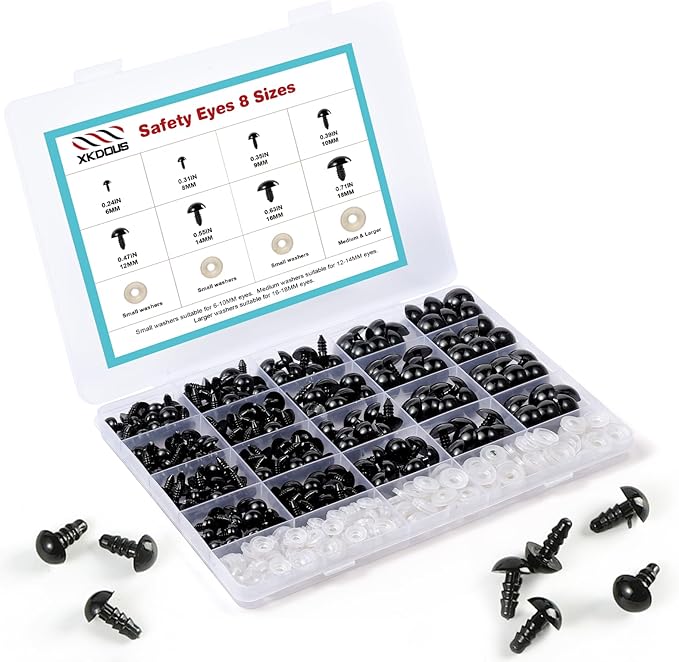 XKDOUS 12-20 mm, 5 Sizes Safety Eyes - Image 6