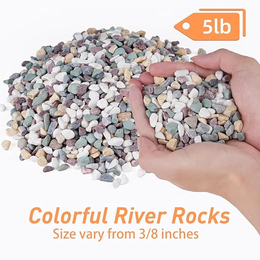 Pulovin 5 lbs Pea Gravel for Plants, Fish Tank, 3/8 inch Decorative Pebbles for - Image 2