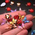 Miniature Micro Resin Ladybug Butterfly Bee Set, Dollhouse Miniature Flatback by Peachcor